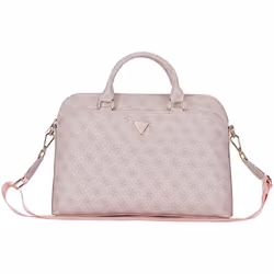 Guess 4G Triangle Logo Zipper Pocket 15" Laptop Bag Pink - GUCB15P4DPTP