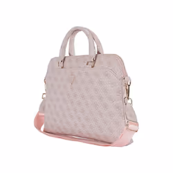 Guess 4G Triangle Logo Zipper Pocket 15" Laptop Bag Pink - GUCB15P4DPTP