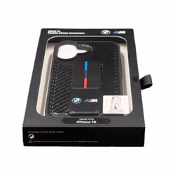 BMW M Grip Stand Smooth and Carbon Case for iPhone 16 6.1" Black