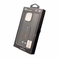 BMW M Grip Stand Smooth and Carbon Case for iPhone 16 Pro Max Black