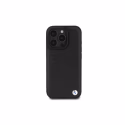 BMW Leather Hot Stamp Case with MagSafe for iPhone 16 Pro Max 6.9" Black
