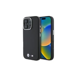 BMW M Series Smooth Full Wrapped Metal Case with MagSafe for iPhone 16 Pro 6.3" Black - BMHCP16L2PMWK