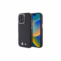 BMW M Series Smooth Full Wrapped Metal Logo Case with MagSafe for iPhone 16 Pro Max 6.9" Black - BMHCP16X23PMWK