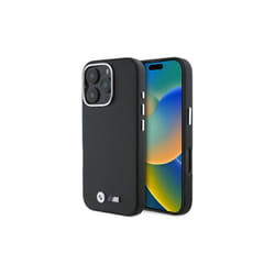 BMW M Series Smooth Full Wrapped Metal Logo Case with MagSafe for iPhone 16 Pro Max 6.9" Black - BMHCP16X23PMWK