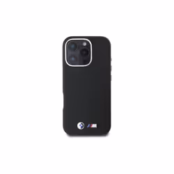 BMW M Series Smooth Full Wrapped Metal Logo Case with MagSafe for iPhone 16 Pro Max 6.9" Black - BMHCP16X23PMWK