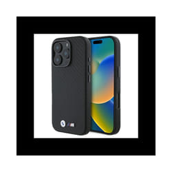 BMW Carbon Wrapped Metal Case with iPhone 16 Pro 6.3" Black - BMHCP16L23PUFWC
