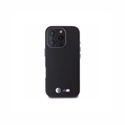 BMW Carbon Wrapped Metal Case with iPhone 16 Pro 6.3" Black - BMHCP16L23PUFWC