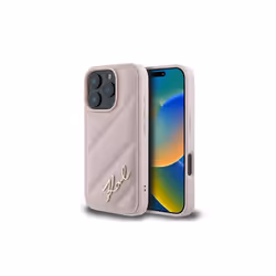Karl Lagerfeld Quilted Signature Case for iPhone 16 Pro 6.3" Pink
