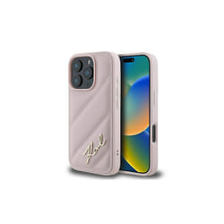Karl Lagerfeld Quilted Signature Case for iPhone 16 Pro 6.3" Pink