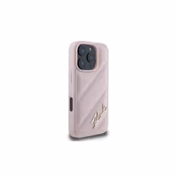 Karl Lagerfeld Quilted Signature Case for iPhone 16 Pro 6.3" Pink