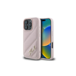 Karl Lagerfeld Quilted Signature Case for iPhone 16 Pro Max 6.9" Pink