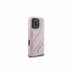 Karl Lagerfeld Quilted Signature Case for iPhone 16 Pro Max 6.9" Pink