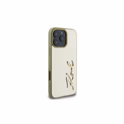 Karl Lagerfeld Metal Signature Case for iPhone 16 Pro 6.3" Gold