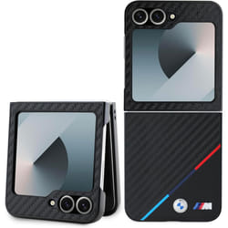 BMW Carbon Tricolour Case with MagSafe for Samsung Galaxy ZFlip6 Black