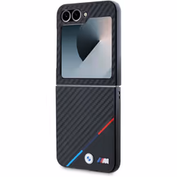 BMW Carbon Tricolour Case with MagSafe for Samsung Galaxy ZFlip6 Black