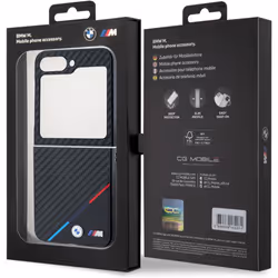 BMW Carbon Tricolour Case with MagSafe for Samsung Galaxy ZFlip6 Black - Additional view 4