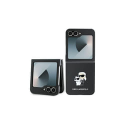Karl Lagerfeld Saffiano Metal Pin Case for Samsung Galaxy Z Flip 6 Black - KLHCZF6SAPKCNPK