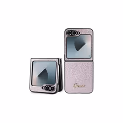 Guess 4G Glitter Script Case for Samsung Galaxy Z Flip 6 Pink - GUHCZF6HGGSHP