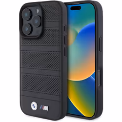 BMW M Perforated Stitched Line Case with MagSafe for iPhone 16 Pro Max 6.9" Black - BMHMP16X23PUSPK