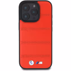 BMW M Perforated Stitched Line Case with MagSafe for iPhone 16 Pro Max 6.9" Red - BMHMP16X23PUSPR