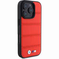 BMW M Perforated Stitched Line Case with MagSafe for iPhone 16 Pro Max 6.9" Red - BMHMP16X23PUSPR