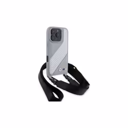 BMW M Series Carbon Stripe & Strap Case for iPhone 16 Pro Max 6.9" Grey - BMHCP16X23PSCCG