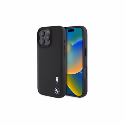 BMW Smooth Rubber Logo Case for iPhone 16 Pro Max 6.9" Black - BMHCP16X23PUSRK