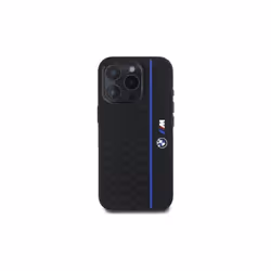 BMW M Series Silicone Hexagon Blue Line Case with MagSafe for iPhone 16 Pro 6.3" Black - BMHMP16L23SHEB