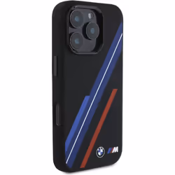 BMW M Series Silicone Random Lines Case with MagSafe iPhone 16 Pro 6.3" Black - BMHMP16L23SSPK