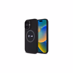 BMW M Series Silicone Hardcase with Printed Ring MagSafe Case for iPhone 16 6.1" Black - BMHMP16S23SROK