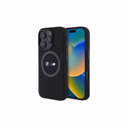 BMW M Series Silicone Printed Ring Case with MagSafe for iPhone 16 Pro 6.3" Black - BMHMP16L23SROK