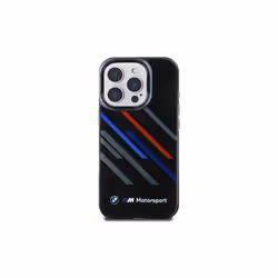 BMW Motorsport IML Random Stripes Case with iPhone 16 Pro 6.3" Black - BMHCP16L23HTRAK