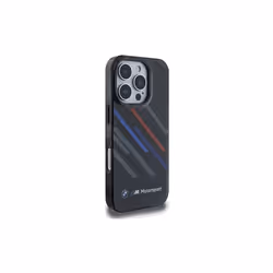 BMW Motorsport IML Random Stripes Case with iPhone 16 Pro 6.3" Black - BMHCP16L23HTRAK