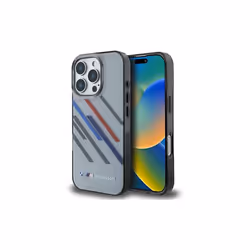 BMW Motorsport IML Random Stripes Case for iPhone 16 Pro Max 6.9" Grey - BMHCP16X23HTRAG