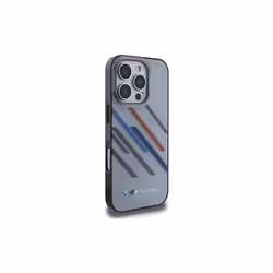 BMW Motorsport IML Random Stripes Case for iPhone 16 Pro Max 6.9" Grey - BMHCP16X23HTRAG