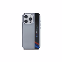 BMW Motorsport IML Vertical Stripe Case for iPhone 16 Pro 6.3" Grey - BMHCP16L23HTFEG