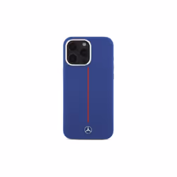 Mercedes Benz Silicone Red Stripe Case with MagSafe for iPhone 16 Pro Max 6.9" Navy Blue - MEHMP16X23SUMRV