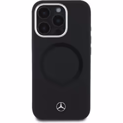 Mercedes Benz Silicone Tonal Logo Case with MagSafe iPhone 16 Pro 6.3" Black - MEHMP16L23SUTTK