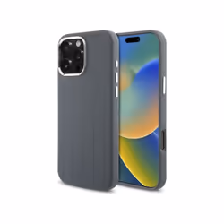 Mercedes Benz Silicone Vertical Tonal Stripes Case with MagSafe for iPhone 16 Pro Max 6.9" Grey - MEHMP16X23SUVSA