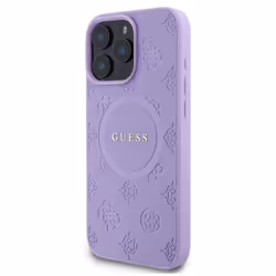 Guess Saffiano Peony Classic Logo Case with MagSafe for iPhone 16 Pro Max 6.9" Purple