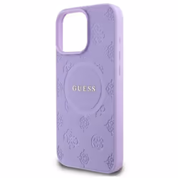 Guess Saffiano Peony Classic Logo Case with MagSafe for iPhone 16 Pro Max 6.9" Purple