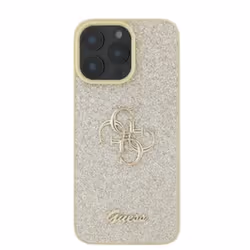 Guess Fixed Glitter Big 4G Logo Case for iPhone 16 Pro 6.3" Gold
