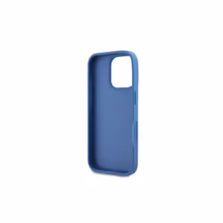 Guess Leather Metal Logo Strass Crossbody Case for iPhone 16 Pro Blue