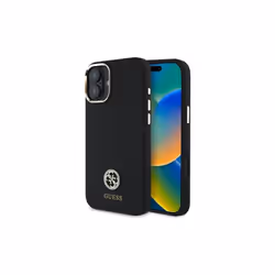 Guess 4G Logo Strass Silicone Case for iPhone 16 6.1" Black - GUHCP16SM4DGPK