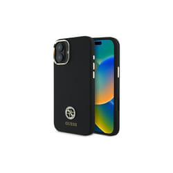 Guess 4G Logo Strass Silicone Case for iPhone 16 6.1" Black - GUHCP16SM4DGPK
