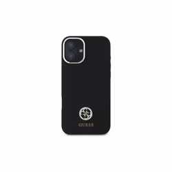 Guess 4G Logo Strass Silicone Case for iPhone 16 6.1" Black - GUHCP16SM4DGPK