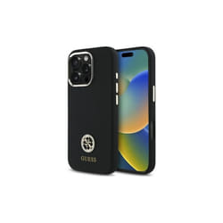 Guess Silicone Logo Strass 4G Case for iPhone 16 Pro Max 6.9" Black - GUHCP16XM4DGPK