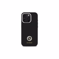 Guess Silicone Logo Strass 4G Case for iPhone 16 Pro Max 6.9" Black - GUHCP16XM4DGPK