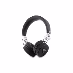 Guess Grained Classic Round Shape Bluetooth On Ear ENC Headphone Black - GUBH70PGTSPSK