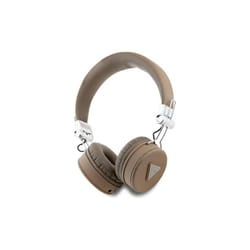 Guess Grained Classic Round Shape Bluetooth On Ear ENC Headphone Brown - GUBH70PGTSPSW
